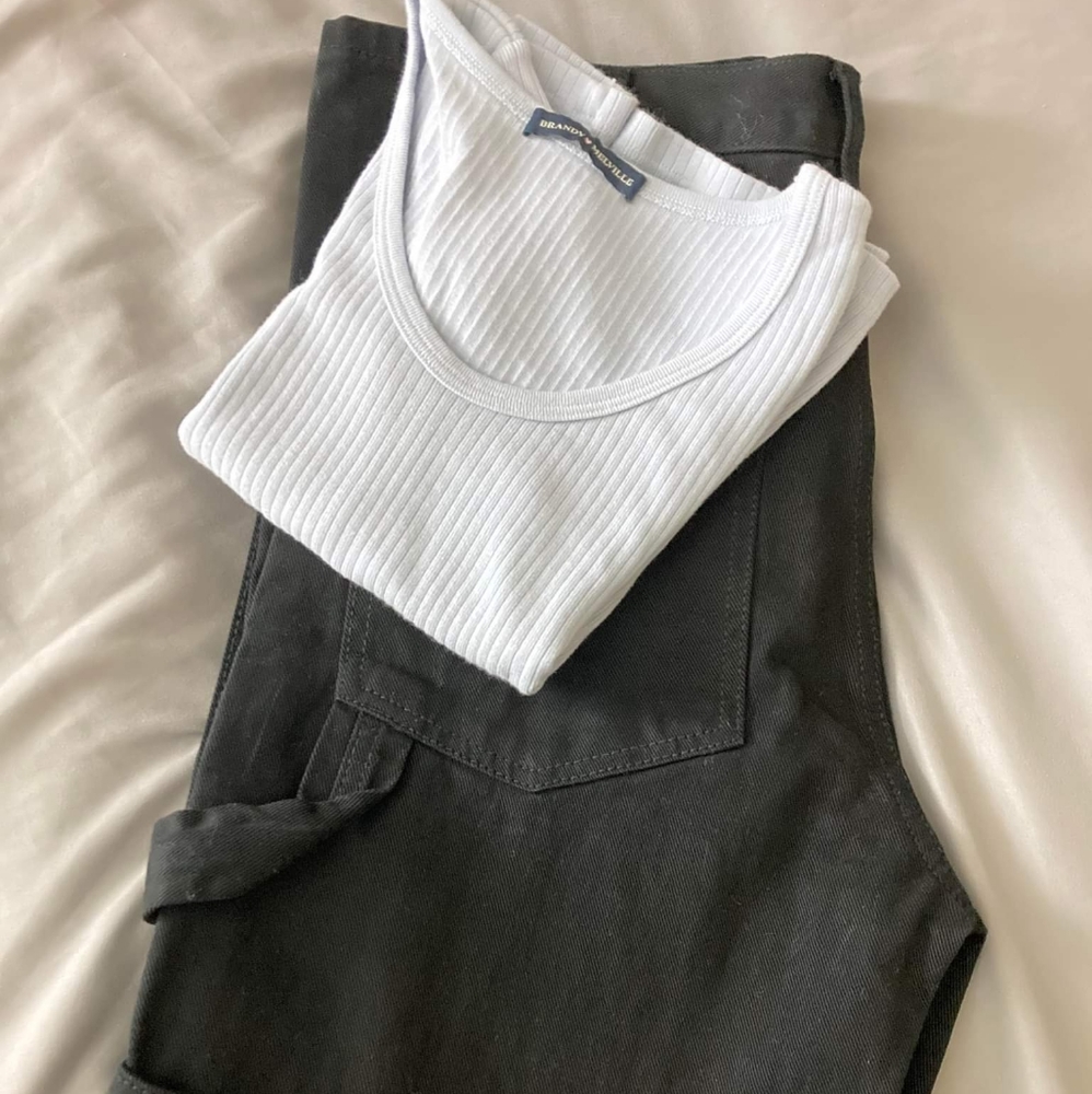 Brandy Melville Bundle (Baby blue ribbed crop top & Ariana painter pants)